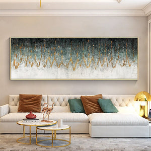 Extra Large Art Abstract Turquoise Painting - Textured Acrylic Canvas for Modern Home Decor, Original Handmade Gift by Accent Collection