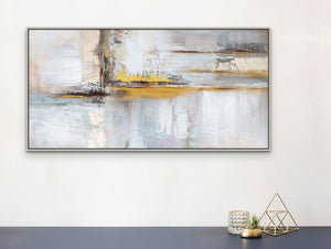 Abstract Painting on Canvas - Handmade Golden Yellow & Brown Textured Art for Living Room Decor, Unique Housewarming Gift by Sona Casa