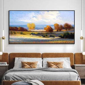 Original Nature Painting, Textured Trees Oil Canvas - Contemporary Art for Bedroom, Unique Housewarming Present by Accent Collection