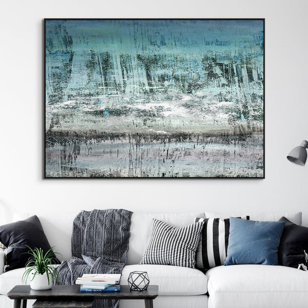 Snowfield, Abstract Painting on Canvas, Winter Snow Painting, Extra Large Wall Art, Original Handmade Home Decor Acrylic Painting