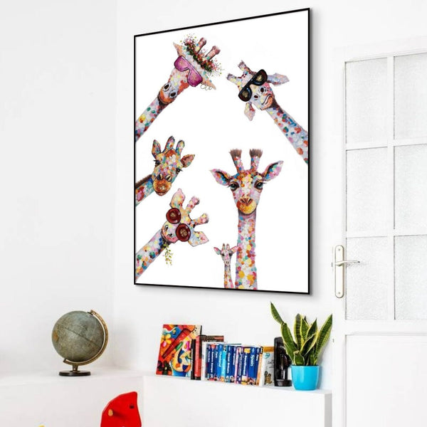 Giraffe Animal Painting On Canvas, Painting for Kids Room, Colorful Art, Nursery Decor, Wall Decor for Kids Room, Wall Painting for Playroom by Accent Collection