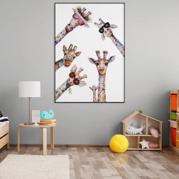 Giraffe Animal Painting On Canvas, Painting for Kids Room, Colorful Art, Nursery Decor, Wall Decor for Kids Room, Wall Painting for Playroom by Accent Collection