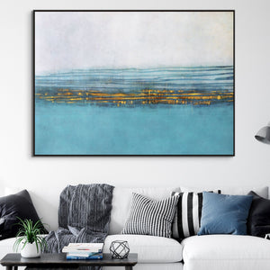 Blue Lagoon, Abstract Painting, Living Room Wall Art, Painting on Canvas, Abstract Art, Blue Painting