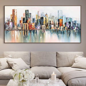 Abstract Painting On Canvas, New York Painting, Handmade Large Painting, Large Wall Art, Original Painting, Urban Painting