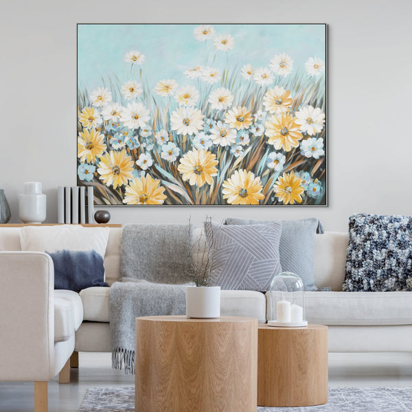 Floral Wall Art, Hand-Painted Spring Blossoms Painting, Large Canvas Wall Art for Living Room, Unique Housewarming Gift by Accent Collection