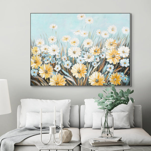 Floral Wall Art, Hand-Painted Spring Blossoms Painting, Large Canvas Wall Art for Living Room, Unique Housewarming Gift by Accent Collection