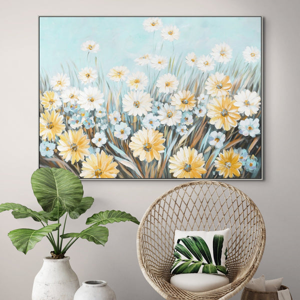 Floral Wall Art, Hand-Painted Spring Blossoms Painting, Large Canvas Wall Art for Living Room, Unique Housewarming Gift by Accent Collection