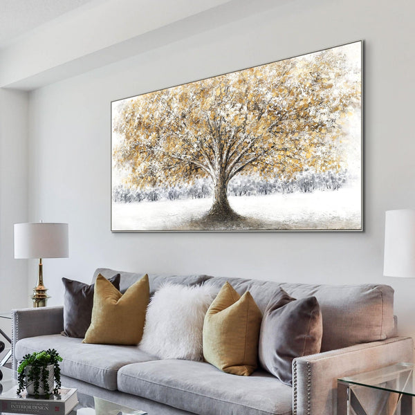 Large Wall Art, Landscape Painting of Forest Trees, Tree Painting, Living Room Canvas Art, Textured Wall Art, Nature Painting by Accent Collection