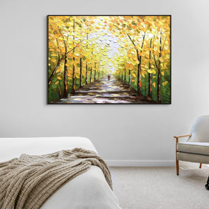 Fall Wall Art Original Oil Painting, Textured Autumn Canvas Art for Home Decor, Unique Forest Wall Decor Gift by Accent Collection