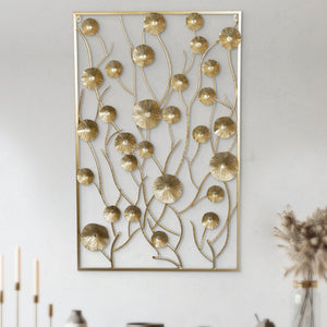 Abstract Golden Leaves Pattern Wall Hanging Wall Decor, Gift by Accent Collection Home Decor