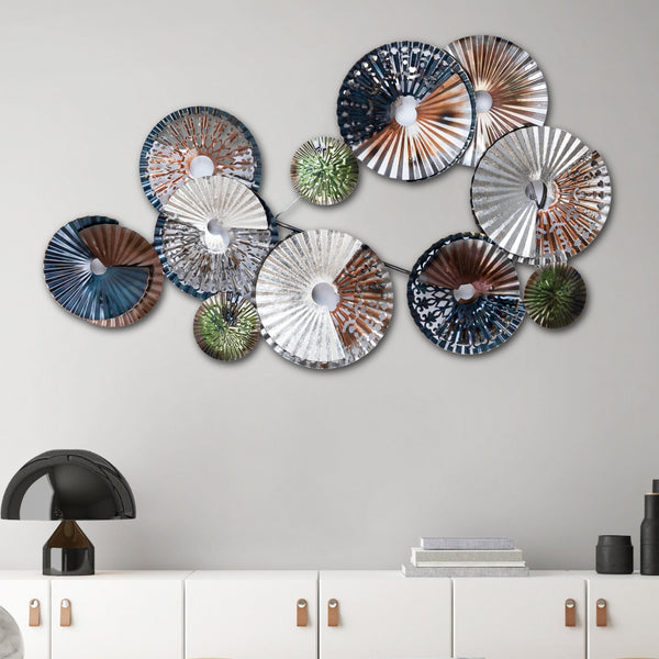 Modern Circular Metal Wall Hanging, 100 cm wide by Accent Collection Home Decor