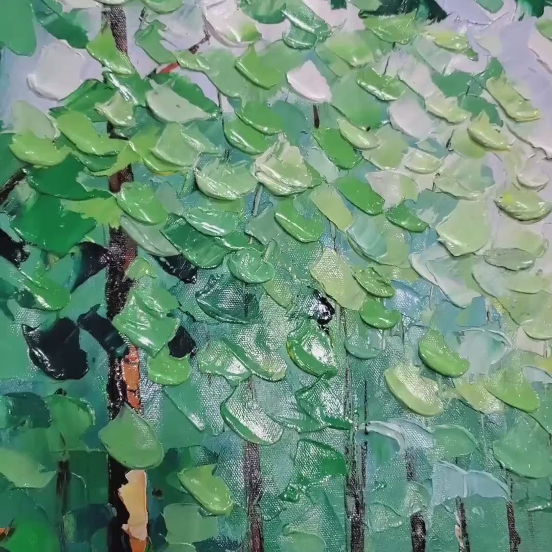 Nature Painting Forest Wall Decor, Contemporary Forest Oil Painting, Vintage-inspired Abstract Wall Art for Home - Art Collector's Gift