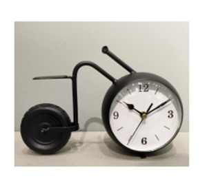 Black table clock - abstract bike design