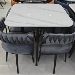 Square Gray Dining Table - Accent Collection