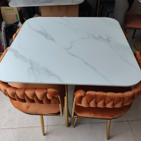 Square Gold Dining Table - Accent Collection