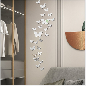 30 pcs DIY Acrylic Butterfly Mirror Wall Stickers for Home Decor by Accent Collection