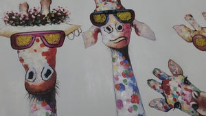 Colorful Giraffe Painting On Canvas, Nursery Decor, Kids Room Wall Painting, Animal Painting, Original Painting, Large Painting