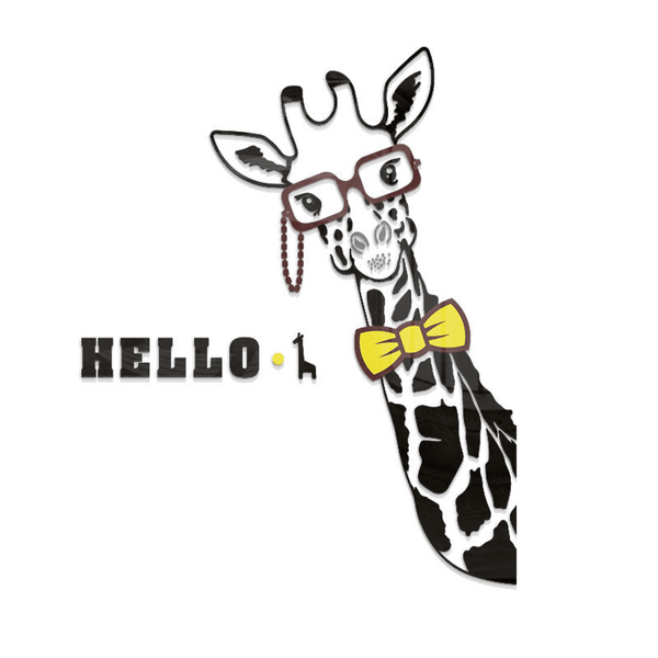 Adorable Black Giraffe DIY Acrylic Wall Sticker for Home Decoration by Accent Collection Home Decor