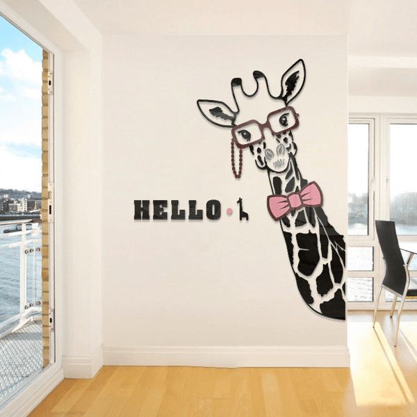 Adorable Black Giraffe DIY Acrylic Wall Sticker for Home Decoration by Accent Collection