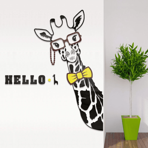 Adorable Black Giraffe DIY Acrylic Wall Sticker for Home Decoration by Accent Collection