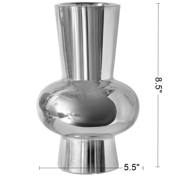 Chrome plated ceramic vase for Home Décor by Accent Collection Home Decor