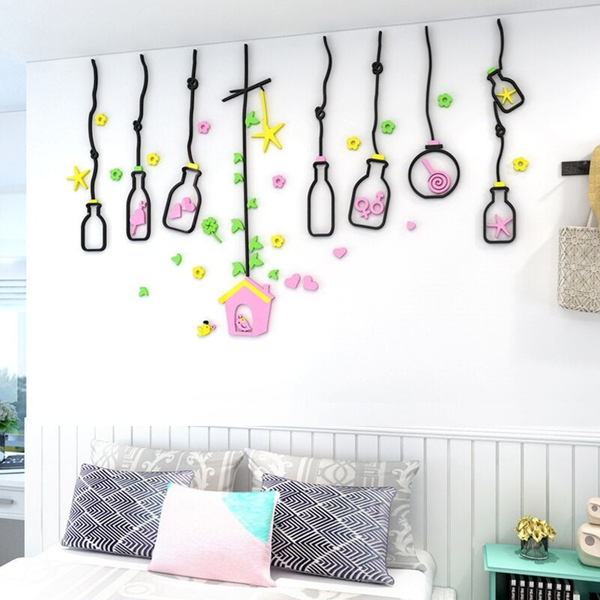 Colorful Decorative 3D Hanging Lamp Wall Sticker for Kids Room by Accent Collection Home Decor