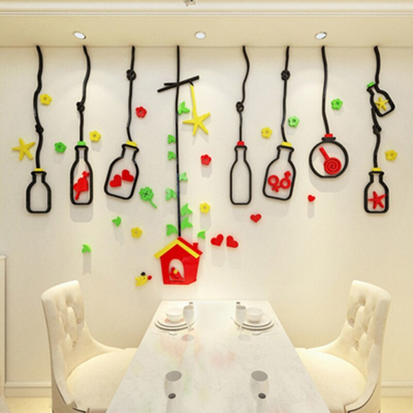 Colorful Decorative 3D Hanging Lamp Wall Sticker for Kids Room by Accent Collection