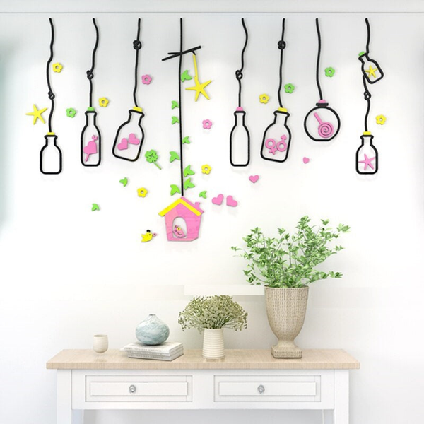 Colorful Decorative 3D Hanging Lamp Wall Sticker for Kids Room by Accent Collection
