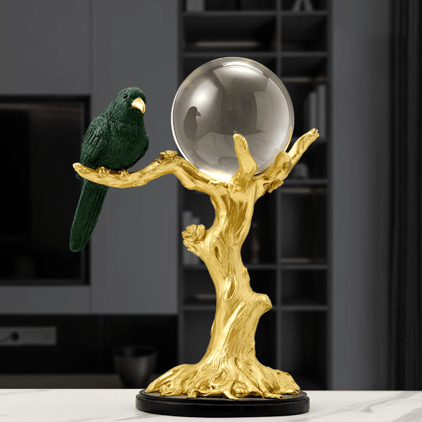 Crystal Ball and Bird on Tree Decoration Piece for Home Décor by Accent Collection Home Decor