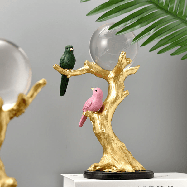 Crystal Ball and Bird on Tree Decoration Piece for Home Décor by Accent Collection Home Decor