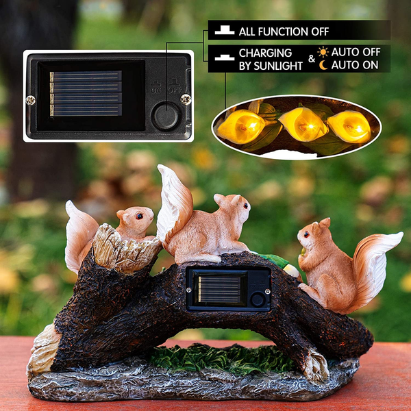 Cute Squirrels with Solar Powered LED acorns by Accent Collection