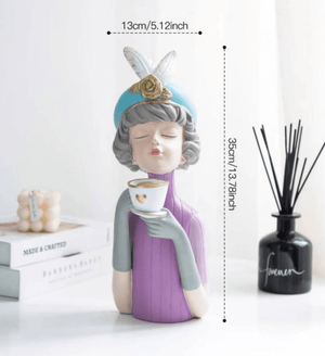 Decorative Girl Statue - For the Love of Tea by Accent Collection