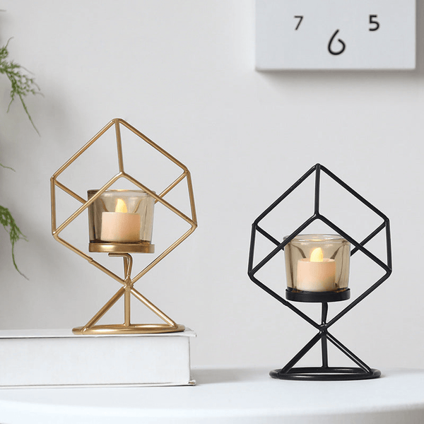 Geometric Metal Candle Holder by Accent Collection Home Decor