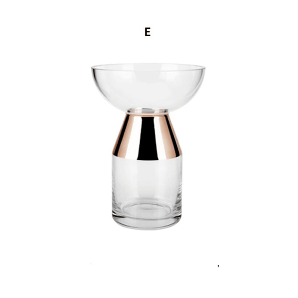 Glass Vase with Electroplated Copper Ring E - 7*9.5 Inch by Accent Collection Home Decor