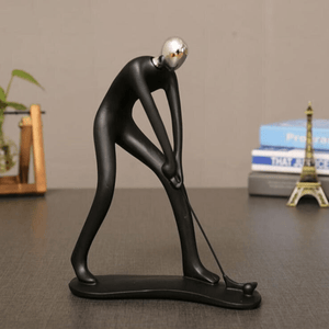 Golfer Black Statue for Desk Accessory | Office Decoration by Accent Collection