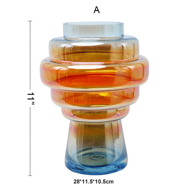 Orange and Blue Gradient Glass Vase A by Accent Collection Home Decor