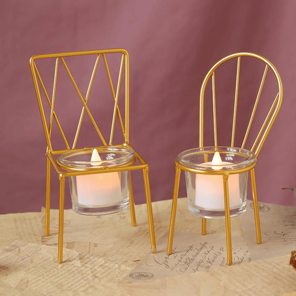 Set of 2 Chairs Candle Holders by Accent Collection Home Decor