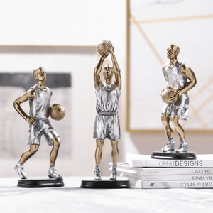 Set of 3, Basket Ball Player Statues for Home Décor Hold, Shoot, Run by Accent Collection Home Decor