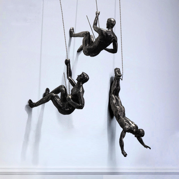 Set of 3 Rock Climbing Trio Sculpture Wall Hanging by Accent Collection Home Decor