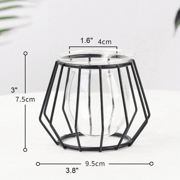 Small Geometric Flower Vase for Modern Home Decoration A - 3.5*3 Inch / Black by Accent Collection Home Decor
