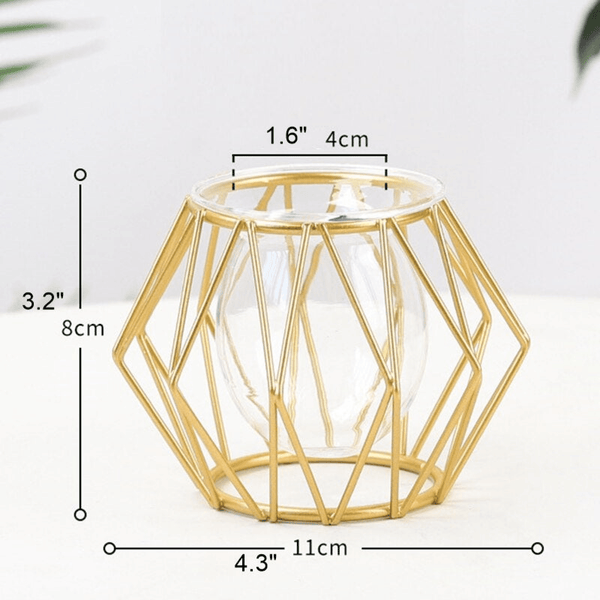 Small Geometric Flower Vase for Modern Home Decoration B - 4.5*3 Inch / Gold by Accent Collection Home Decor