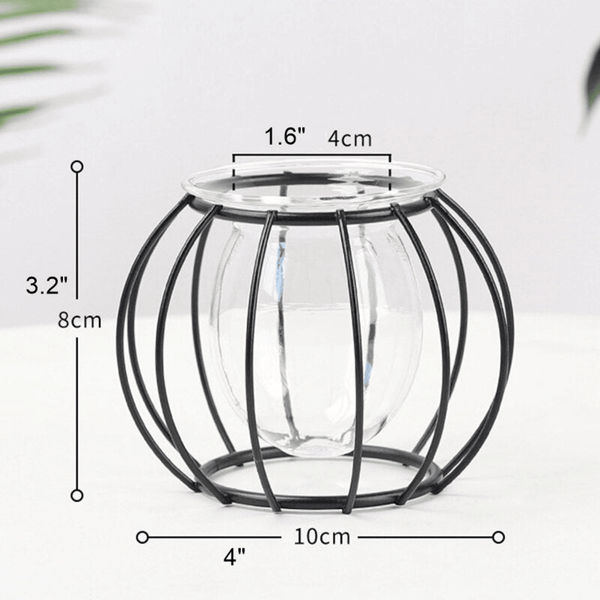 Small Geometric Flower Vase for Modern Home Decoration D - 4*3 Inch / Black by Accent Collection Home Decor