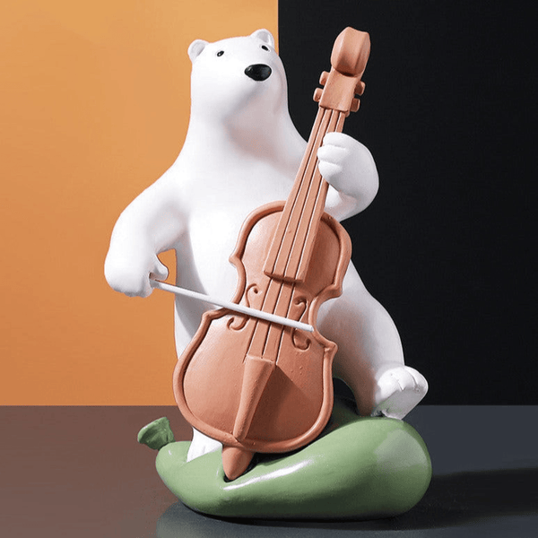 White Bear Statue for Children’s Room - Music Lovers by Accent Collection Home Decor